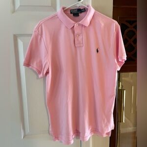 Men’s custom fit size medium polo shirt light pink